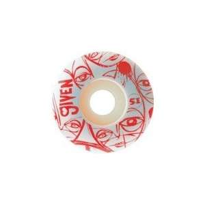  Given Empty Pockets White / Red Skateboard Wheels   51mm 