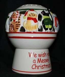 Votive Holder  WE WISH YOU A MEOWY CHRISTMAS  Cats NEW  