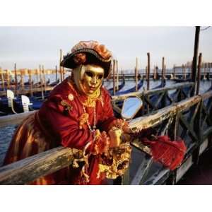  of a Person Dressed in Carnival Mask and Costume, Venice Carnival 