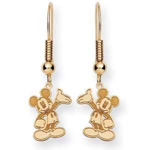  Waving Mickey Wire Earrings   14k Gold/14k Yellow Gold 