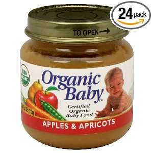 Organic Baby Organic Baby Food, Apples & Apricots, 4 Ounce Jars (Pack 