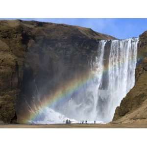  Rainbow Over Skogafoss Waterfall, South Iceland, Iceland 