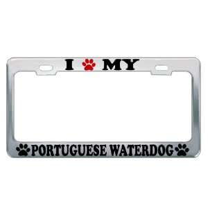  I LOVE MY PORTUGUESE WATERDOG Dog Pet Auto License Plate 