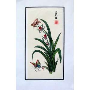   Chinese Art Watercolor Painting Flower Orchid 