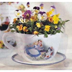  Huge ALICE IN WONDERLAND & WHITE RABBIT Teacup Flower Pot 
