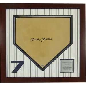  Signed Mickey Mantle Picture   Framed Home Plate Upper 
