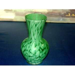  Alicja Polish Hand Made Mouth Blown Green Vase