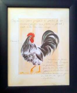 Framed Rooster Hen Chicken Kitchen Home Decor prints  