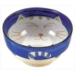 Smiling Blue Cat Porcelain Soup Bowl 6in #HY56/B  Kitchen 