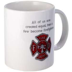  ALL MEN ARE CREATED EQUAL Fire Rescue Heroes Ceramic 11oz 