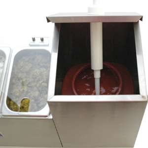   Condiment Holder & Dispenser, 2 Pump, 3 Well Concession Station System