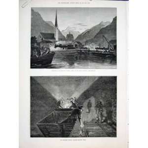   Gothard Tunnel Miners Reuss Bridge Wasen Amsteg 1882