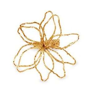 India Overseas Gold Poinsettia Napkin Ring 