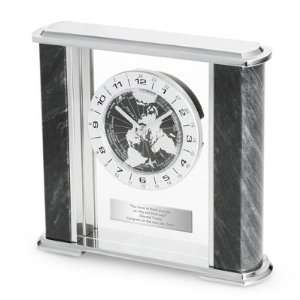  Personalized Black Marble World Clock Gift