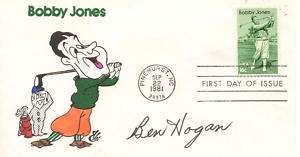 BEN HOGAN Bobby Jones First Day Cover Autographed  