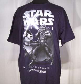 New Disney STAR WARS WEEKENDS PASSHOLDER blue T Shirt Mickey MOUSE 