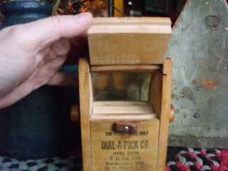   Rustic Vintage 1943 Wood Dial A Pick Toothpick Dispenser WORKS  