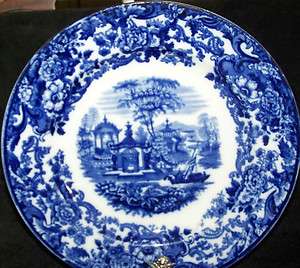 Antique Wedgwood Chinese Pat Flow Blue Etruria England 10 1/4 Dinner 