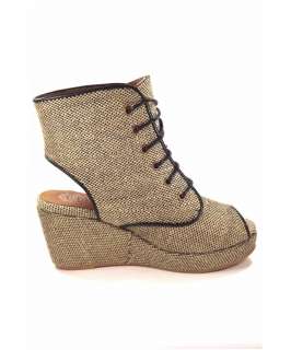 Jeffrey Campbell Gemini $180 NIB   Natural w/Leather Piping  