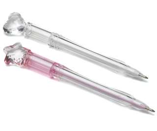 Unique Wedding Party Favor Guest Take Home Gift Crystal Look Pink Pens 