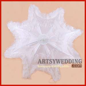   Ivory White Pure Cotton Wedding Umbrella Bridal Party Parasol  