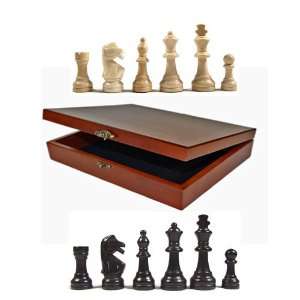 Staunton Weighted Tournament Chess Pieces   3 3/4 King with Deluxe 
