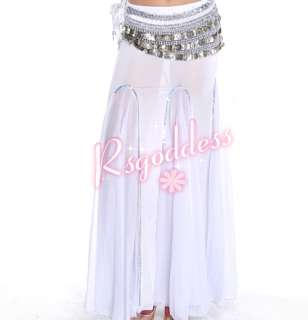 belly dance Costume fishtail skirt Dress Silver edge  