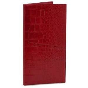  Red Crocodile Embossed Leather Travel Wallet Office 