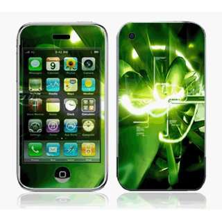  ~iPhone 3G Skin Decal Sticker   Green Abstract Tech 