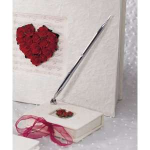  Romantic Red Rose Pen and Stand 