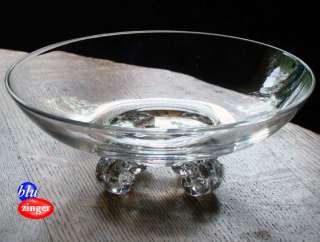 Elegant Steuben Glass Crystal Footed Bowl Mid Century Modern Design c 