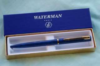 NEW black ink Waterman Paris Ball Point Pen ~ Blue Marble NIB  