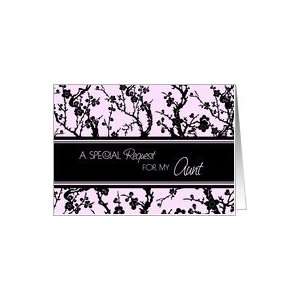  Aunt Maid of Honor Invitation   Pink & Black Floral Card 