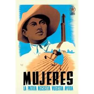  Mujeres La Patria Necesita Vuestra Ayuda   Poster (12x18 