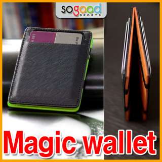 Magic Trick Synthetic Faux Leather 2 Colour money clip & silm wallet 
