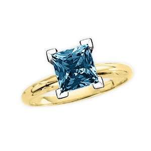 62 ct. Blue   VS2 Princess Cut Diamond Solitaire Engagement Ring 