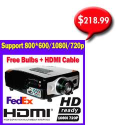 1080i HD Home Theater LCD Projector WII PS3 DVD XBOX36 TV video 2xHDMI 