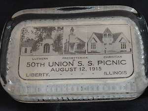 Advertisement Paperweight, 50th Union S.S. Picnic IL.  