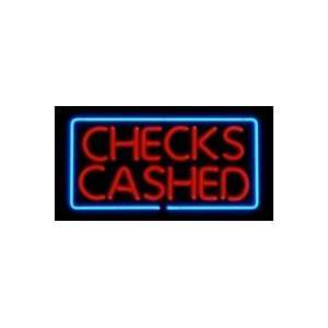  LED Neon Checks Cashed Sign