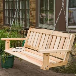  Great American Woodies Cypress Mission Porch Swing with 