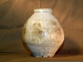 MINT   Museum Quality Large Warren MacKenzie Grey/Paddled Pottery Vase 