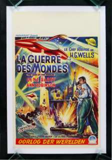 WAR OF THE WORLDS * BELGIAN ORIG MOVIE POSTER 1953  
