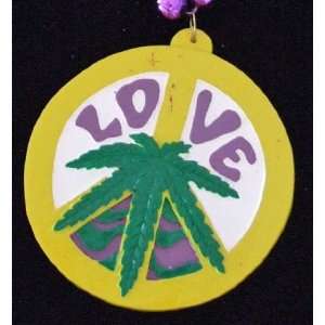 Love Mary Jane Pot Marijuana Mardi Gras Bead Necklace Spring Break 