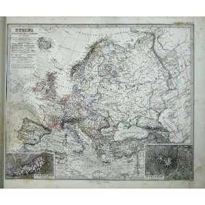    Europe Mont Blanc Volcano 1873 Stielers Map Iceland