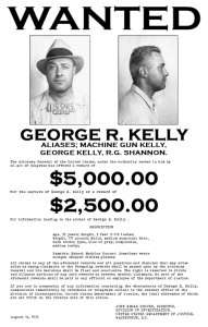 Machine Gun Kelly FBI Wanted Poster #1   1933  
