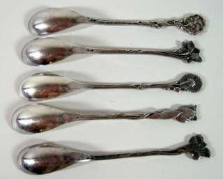 Lot of 5 Advocaat Chocolate Spoons from Holland Floral Designs Silver 