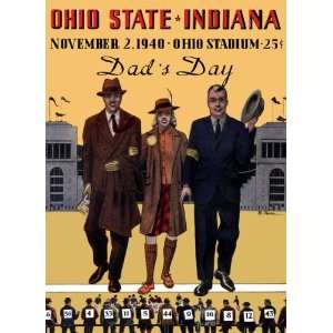   Buckeyes vs Indiana Hoosiers 22 x 30 Canvas Historic Football Print
