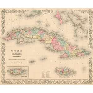  Colton 1855 Antique Map of Cuba