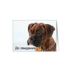  Do svidanija Brindle Boxer Puppy Card Health & Personal 