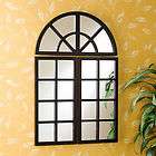 Piece / Panel Windowpane Wall Mirror Set Arched Distressed Black 